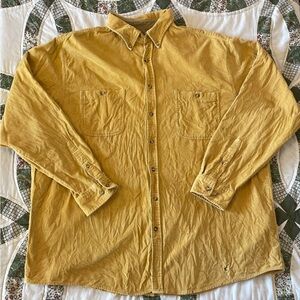 Merona Yellow Corduroy Button Down Shirt Size XXL